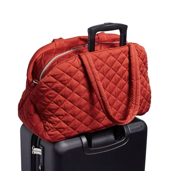 Vera Bradley Weekender Travel Bag in Cardinal Red Carry On Duffel Trolley Sleeve - Picture 5 of 5